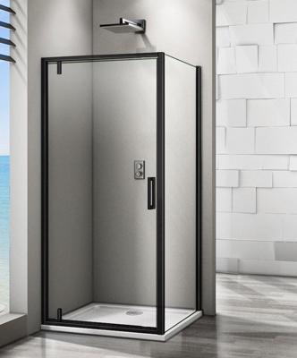 Douchecabine Iduna Vierkant Draaideur 90x90x200cm Helder Glas Mat Zwart Douchecabine Iduna Vierkant Draaideur 90x90x200cm Helder Glas Mat Zwart