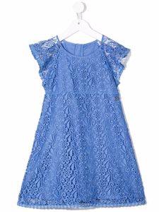 Michael Kors Kids robe à fleurs brodées - Bleu