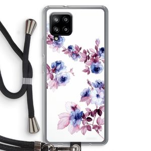 Waterverf bloemen: Samsung Galaxy A42 5G Transparant Hoesje met koord