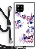 Waterverf bloemen: Samsung Galaxy A42 5G Transparant Hoesje met koord