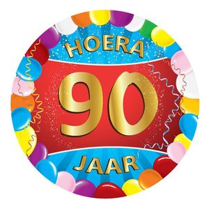 25x Gekleurde bierviltjes 90 jaar feestartikelen Verjaardag leeftijden onderzetters. Ook leuk als ca