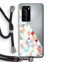 Gekleurde driehoekjes pastel: Huawei P40 Pro Transparant Hoesje met koord