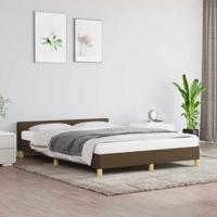 Bedframe zonder matras stof donkerbruin 140x190 cm