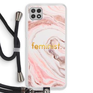Feminist: Samsung Galaxy A22 4G Transparant Hoesje met koord