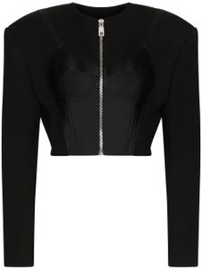 Dolce & Gabbana veste crop à empiècements contrastants - Noir