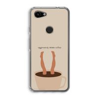 Aggressively drinks coffee: Google Pixel 3a Transparant Hoesje Aggressively drinks coffee: Google Pixel 3a Transparant Hoesje