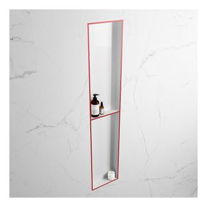 Wandnis Solid Surface Easy | In- en opbouw | 30x90x8 cm | 2 vakken | Fire/Talc