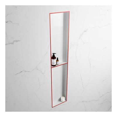 Wandnis Solid Surface Easy | In- en opbouw | 30x90x8 cm | 2 vakken | Fire/Talc