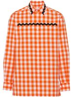 Prada chemise en coton à carreaux vichy - Orange - thumbnail