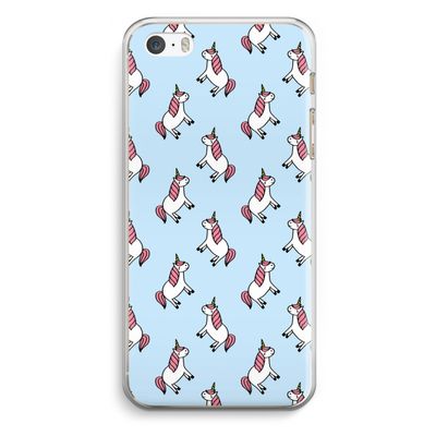 Eenhoorns overal: iPhone 5 / 5S / SE Transparant Hoesje