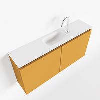 Toiletmeubel Mondiaz Ture | 100 cm | Meubelkleur Ocher | Eden wastafel Talc Midden | 1 kraangat