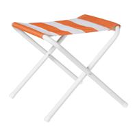 Strandstoeltje opvouwbaar - oranje/wit - 35x37x37 cm - thumbnail