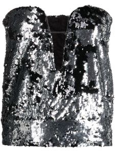 ISABEL MARANT haut à ornements en sequins - Gris