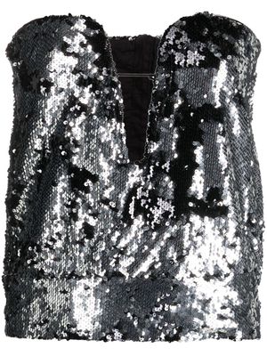 ISABEL MARANT haut à ornements en sequins - Gris