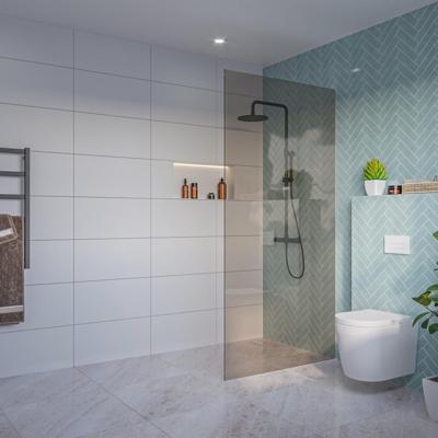 Fortifura Galeria Inloopdouche - rook glas - 100x200cm - 8mm - nano - blind inbouw profiel SW797940 SW1102415