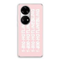 Hotline bling pink: Huawei P50 Pro Transparant Hoesje