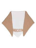 Moschino intarsia-knit logo scarf - Marron