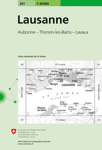 Wandelkaart - Topografische kaart 261 Lausanne | Swisstopo