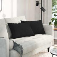 VidaXL Sofa kussens 2 pcs zwart 60 x 40 cm stof