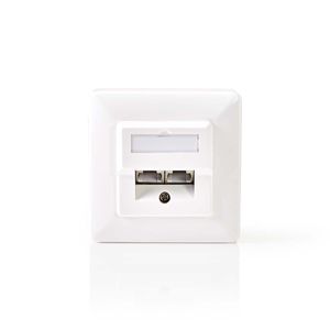 Nedis Netwerk Wanddoos | 2 poort(en) | CAT5e | Female | Wit | 1 stuks - CCGP89150IV CCGP89150IV