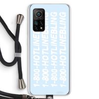 Hotline bling blue: Xiaomi Mi 10T 5G Transparant Hoesje met koord