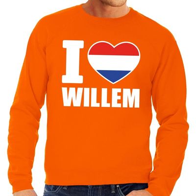 Oranje I love Willem sweater heren Oranje I love Willem sweater heren