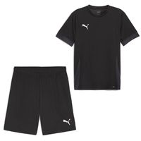 PUMA teamGOAL Matchday Voetbaltenue Kids Zwart Wit - thumbnail