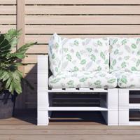 VidaXL Palletkussens 3 st bladpatroon oxford stof