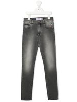 Philipp Plein Junior jean slim Hexagon à taille mi-haute - Gris - thumbnail