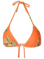 Lygia & Nanny haut de bikini fleuri à dos-nu - Orange - thumbnail