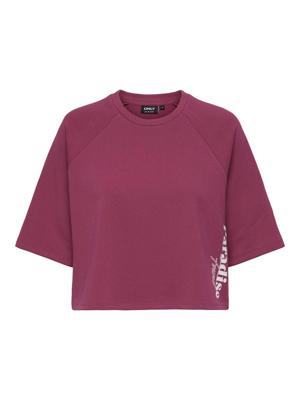 Only Onlcora S/s Print O-neck Ub Swt 15347037 Sweater 4992004 Sangria Paradise Exotic