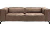 Goossens Bank Calvin bruin, micro leer, 3,5-zits, modern design