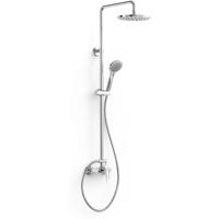Regendouche set Tres Base Plus | Opbouw | Mengkraan | 2-weg | Rond | Chroom