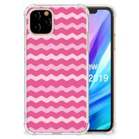 Apple iPhone 11 Pro Doorzichtige Silicone Hoesje Waves Pink