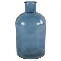 Countryfield vaas - zeeblauw/transparant - glasA - apotheker fles - D17 x H31 cm - Vazen