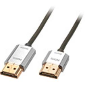 LINDY 41676 HDMI-kabel HDMI Aansluitkabel HDMI-A-stekker, HDMI-A-stekker 4.50 m Grijs 4K UHD, OFC-kabel, Rond, Afgeschermd (dubbel), Extreem dun, Vergulde