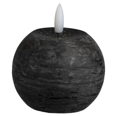 Leen Bakker - LED Kaars Bal - Ø8 Cm - Paraffine - Zwart