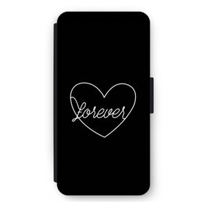 Forever heart black: iPhone 12 Pro Max Flip Hoesje