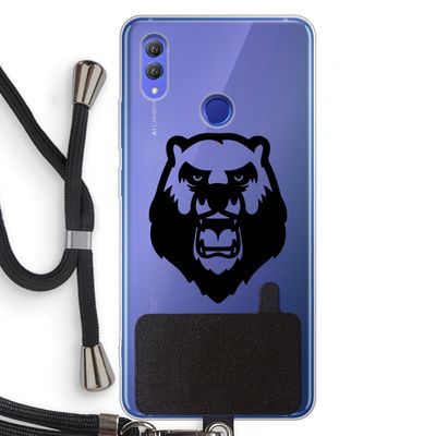 Angry Bear (black): Honor Note 10 Transparant Hoesje met koord