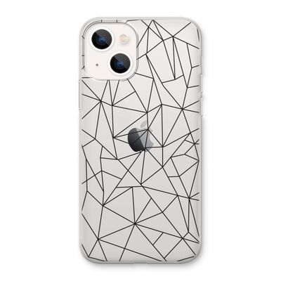Geometrische lijnen zwart: iPhone 13 Transparant Hoesje
