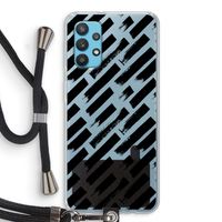 Zwarte vegen: Samsung Galaxy A32 4G Transparant Hoesje met koord