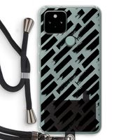 Zwarte vegen: Pixel 5 Transparant Hoesje met koord