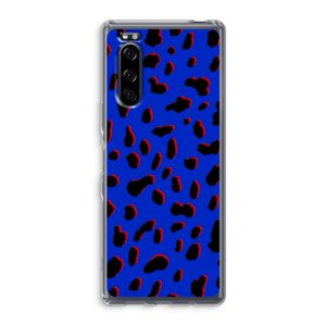 Blue Leopard: Sony Xperia 5 Transparant Hoesje