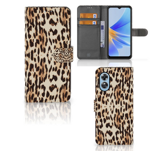 OPPO A17 Telefoonhoesje met Pasjes Leopard