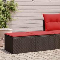 2-delige Loungeset met kussens poly rattan acacia bruin