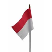 Indonesie - mini vlaggetje van 10 x 15 cm op stokje - Landen vlag - H27 cm