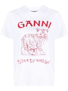 GANNI t-shirt Future à imprimé graphique - Blanc