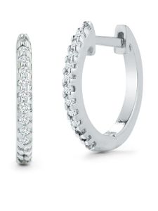 Mateo anneaux 10 mm en or blanc 14ct ornés de diamants - Argent