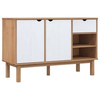 vidaXL Dressoir OTTA 114x43x73,5 cm massief grenenhout bruin en wit