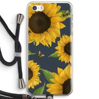 Sunflower and bees: iPhone 5 / 5S / SE Transparant Hoesje met koord